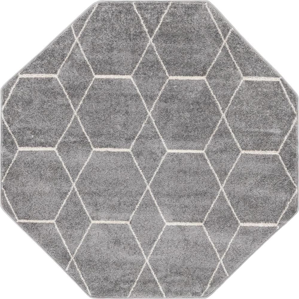 Unique Loom 5 Ft Octagon Rug in Light Gray (3151523). Picture 1