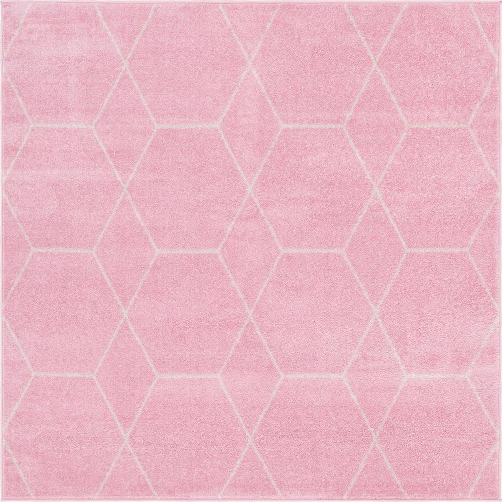 Unique Loom 6 Ft Square Rug in Light Pink (3151613). Picture 1