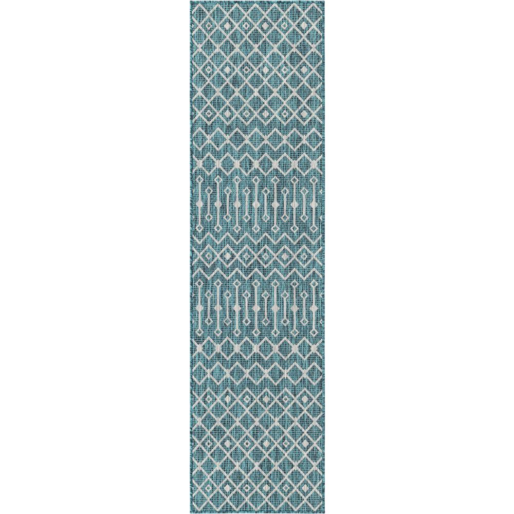 Unique Loom 8 Ft Runner in Teal (3159514). Picture 1