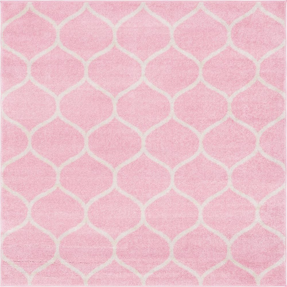 Unique Loom 6 Ft Square Rug in Pink (3151545). Picture 1