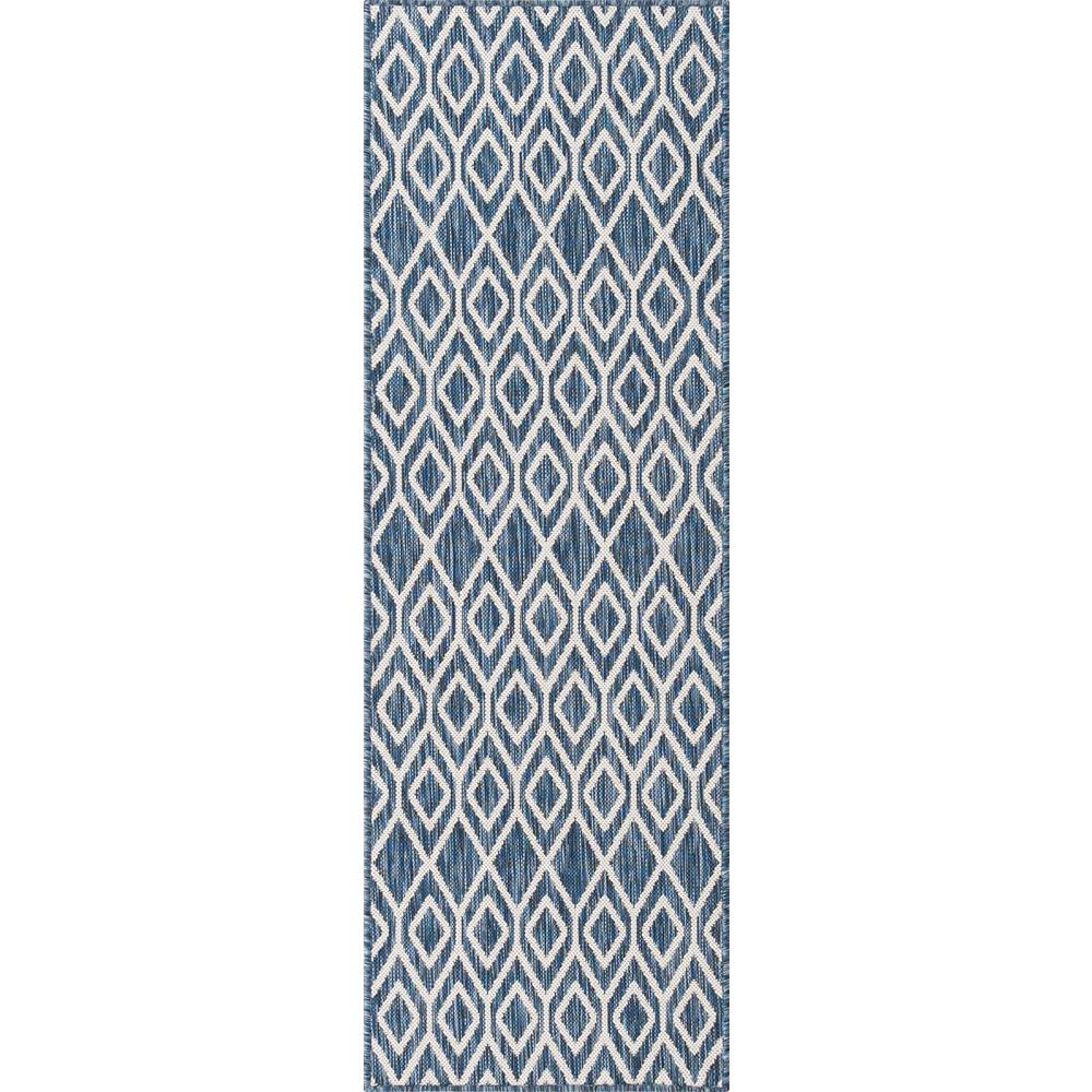 Jill Zarin Outdoor Turks and Caicos Area Rug 2' 0" x 6' 0", Runner Blue. Picture 1