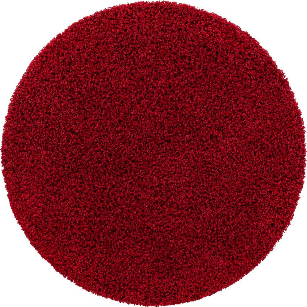 Unique Loom 4 Ft Round Rug in Cherry Red (3151392). Picture 1