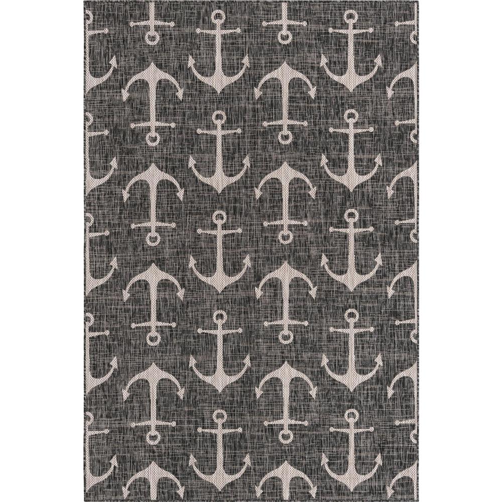 Unique Loom Rectangular 6x9 Rug in Charcoal (3162723). Picture 1