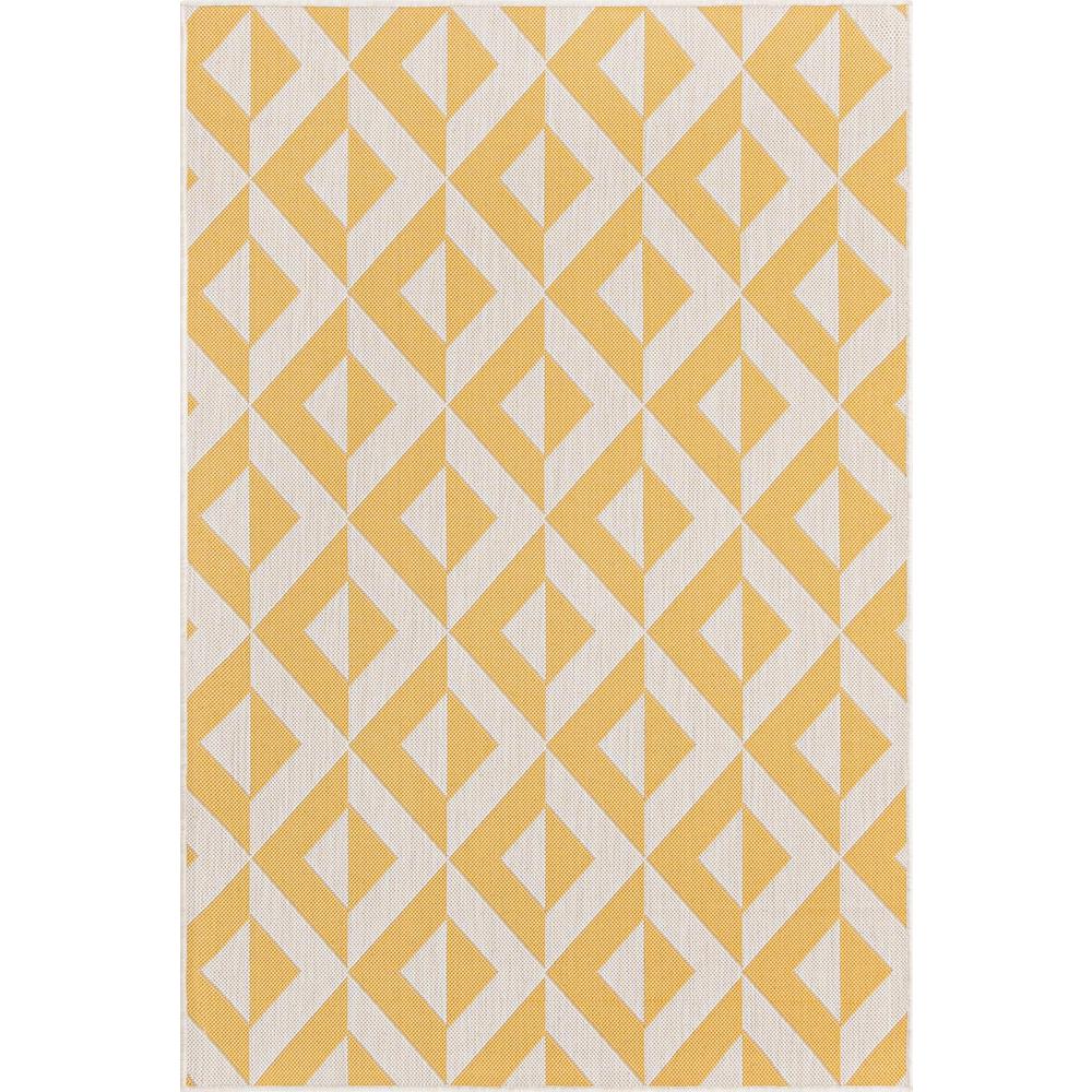 Jill Zarin Outdoor Collection, Area Rug, Yellow, 4' 0" x 6' 0", Rectangular. Picture 1