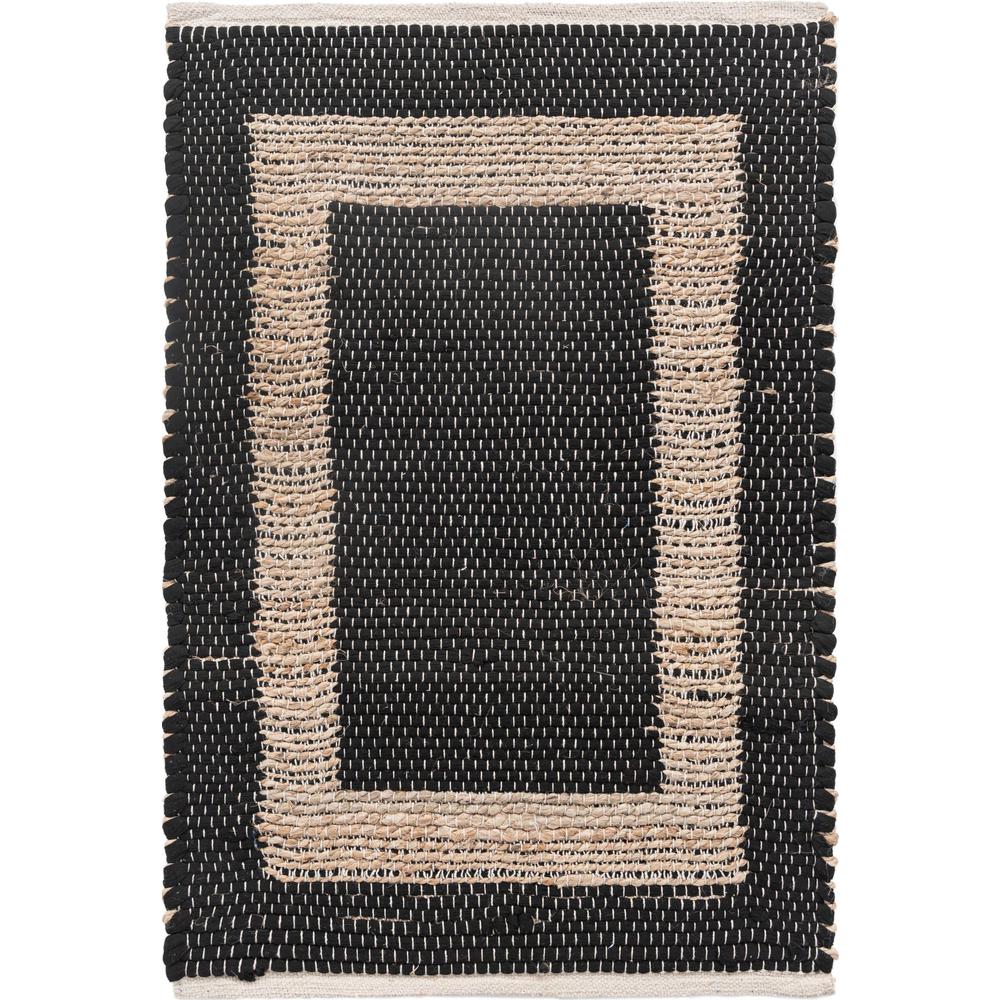 Unique Loom Rectangular 2x3 Rug in Black (3153961). Picture 1