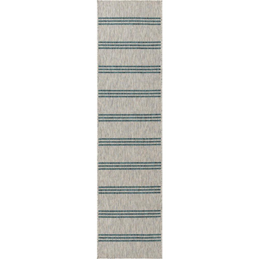 Jill Zarin Outdoor Collection, Area Rug, Light Gray, 2' 0" x 8' 0", Runner. Picture 1