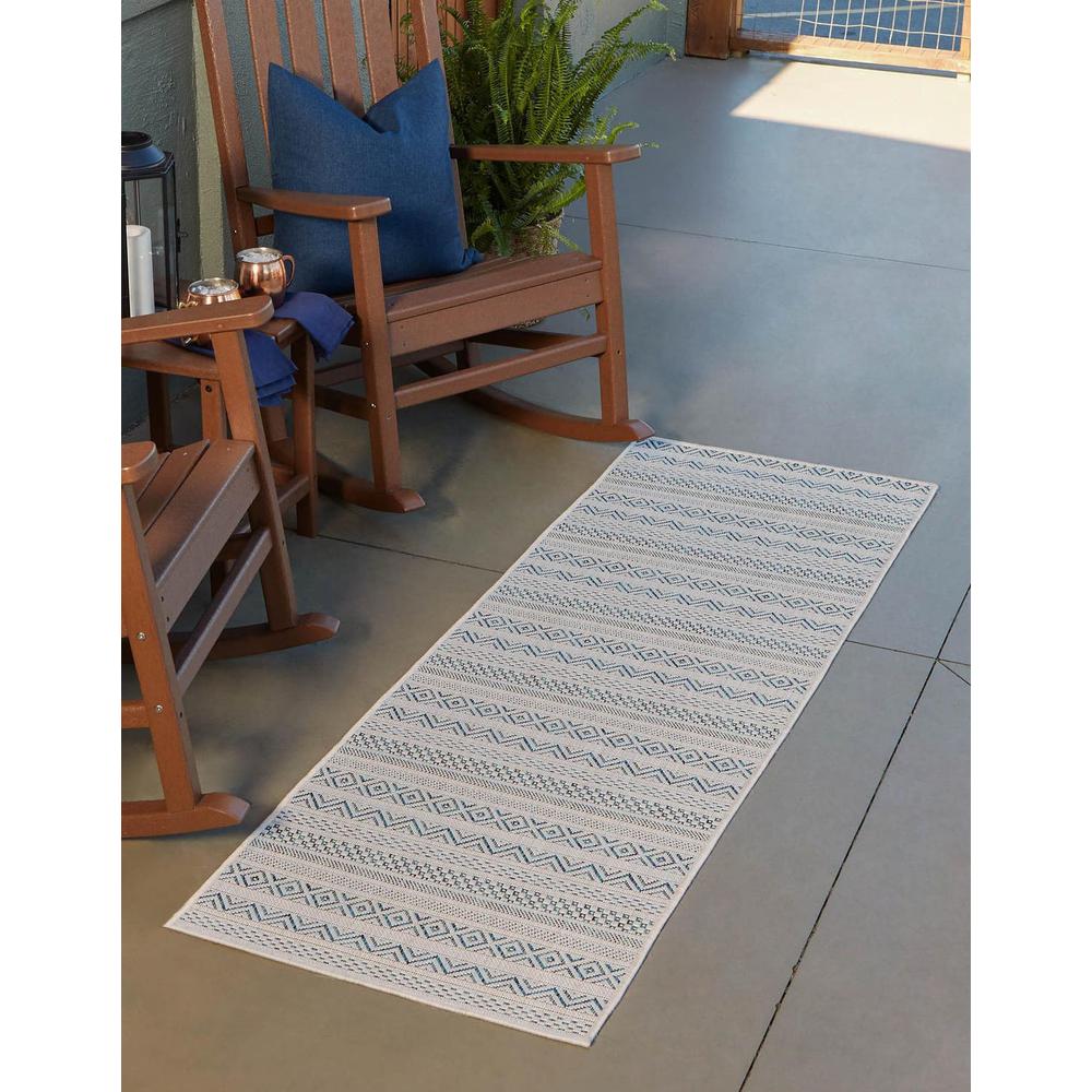 Unique Loom 12 Ft Runner in Teal (3163011). Picture 1