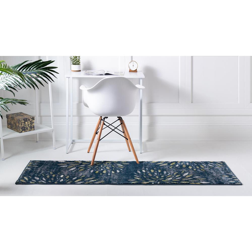 Unique Loom 6 Ft Runner in Navy Blue (3150168). Picture 4