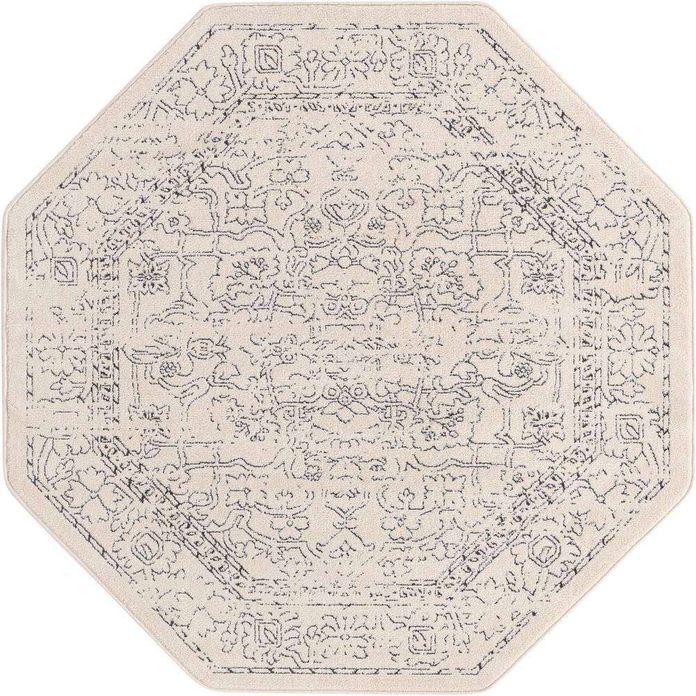 Unique Loom 5 Ft Octagon Rug in Ivory (3161917). Picture 1