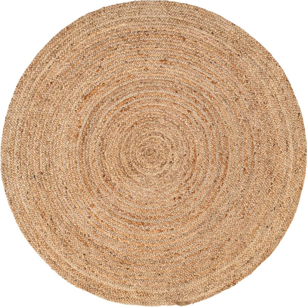 Unique Loom 5 Ft Round Rug in Natural (3150067). Picture 1