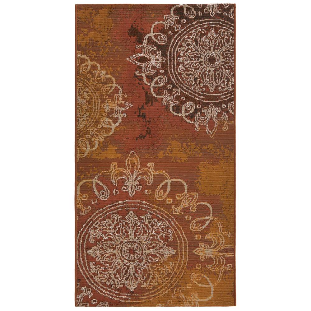 Outdoor Modern Collection, Area Rug, Rust Red, 2' 7" x 5' 3", Runner. Picture 1