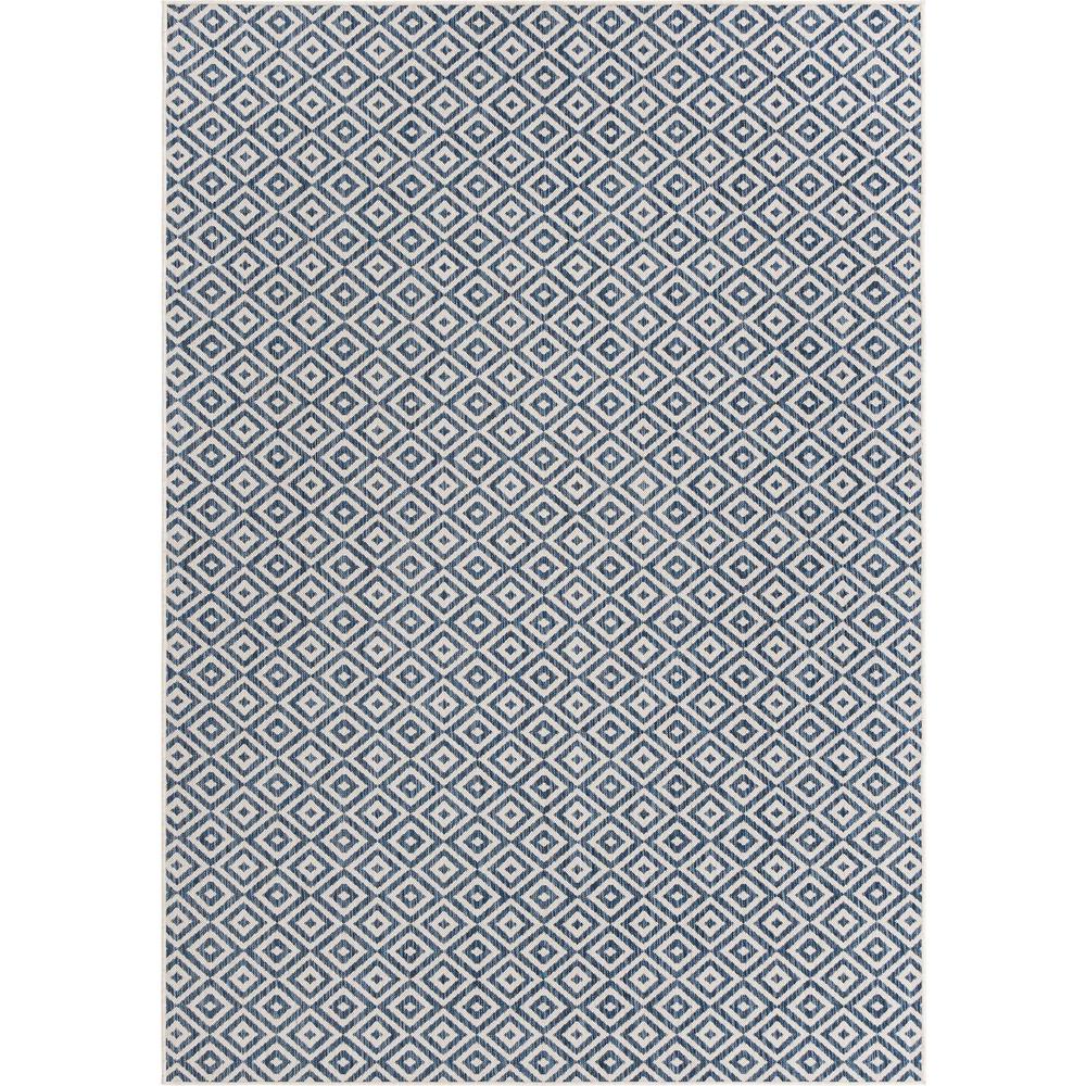 Jill Zarin Outdoor Collection, Area Rug, Blue, 7' 0" x 10' 0", Rectangular. Picture 1