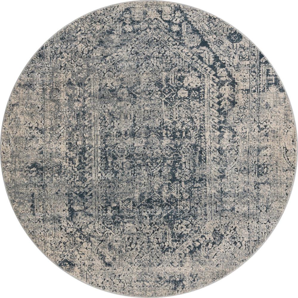 Chateau Quincy Area Rug 5' 0" x 5' 1", Round Gray. The main picture.