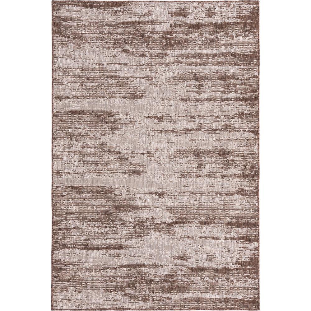 Outdoor Modern Collection, Area Rug, Brown, 5' 3" x 7' 10", Rectangular. Picture 1
