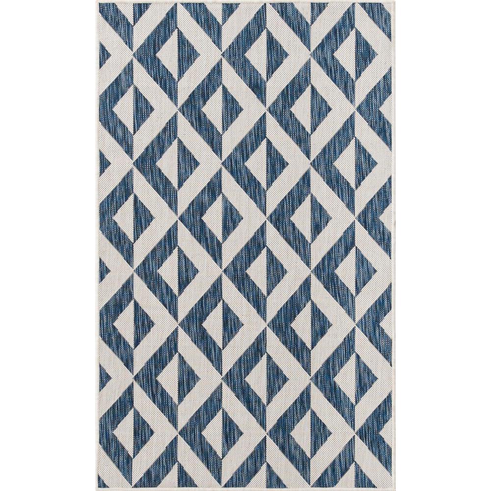 Jill Zarin Outdoor Collection Area Rug, Blue, 3' 3" x 5' 3", Rectangular. Picture 1