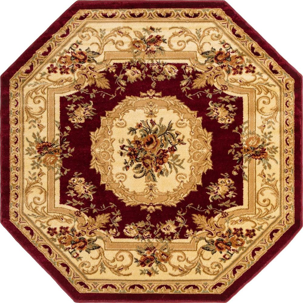Unique Loom 5 Ft Octagon Rug in Burgundy (3153876). Picture 1