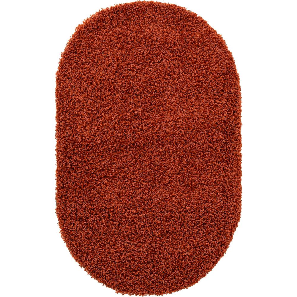 Unique Loom 3x5 Oval Rug in Terracotta (3151410). Picture 1