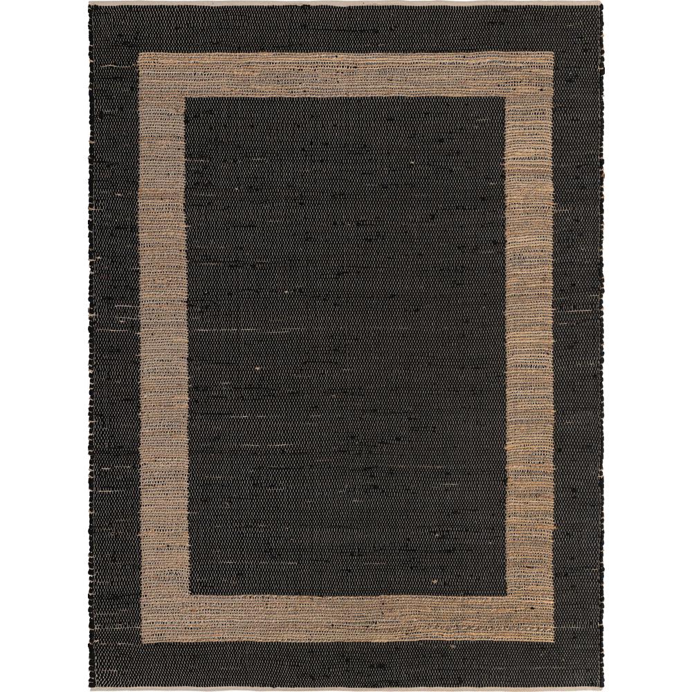 Unique Loom Rectangular 8x11 Rug in Black (3153957). Picture 1
