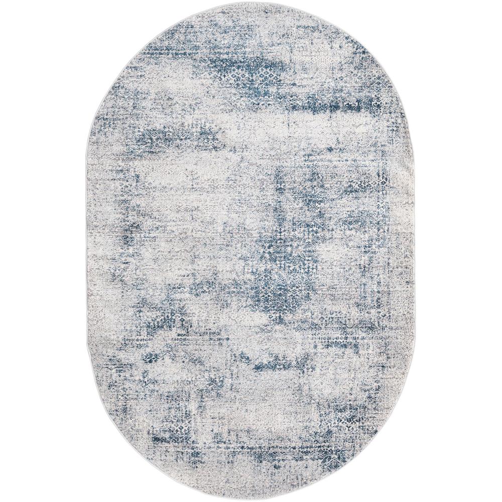 Finsbury Sarah Area Rug 5' 3" x 8' 0", Oval Blue. Picture 1