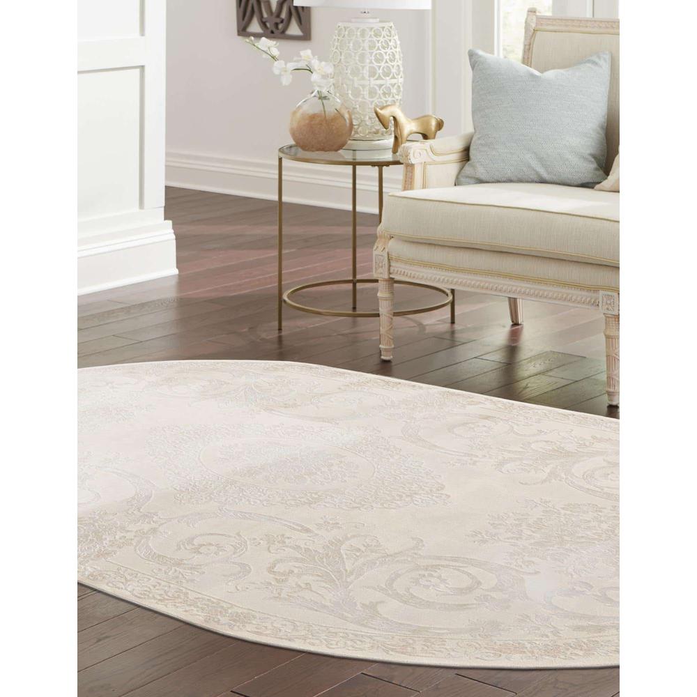 Finsbury Diana Area Rug 5' 3" x 8' 0", Oval Ivory. Picture 3