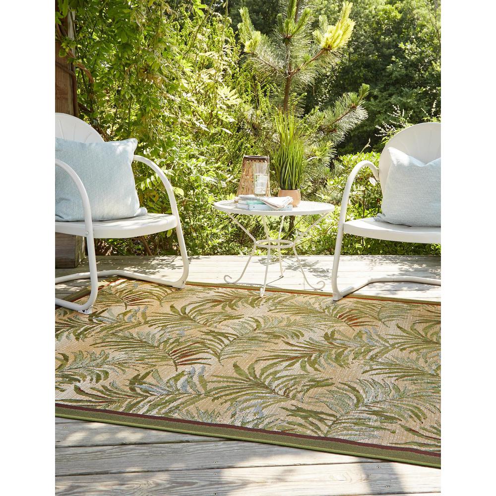 Outdoor Botanical Collection, Area Rug, Green, 5' 3" x 8' 0", Rectangular. Picture 3