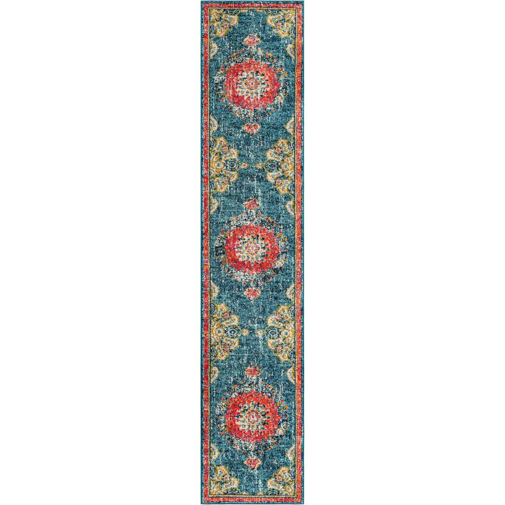 Penrose Alexis Area Rug 2' 7" x 13' 1", Runner Blue. Picture 1