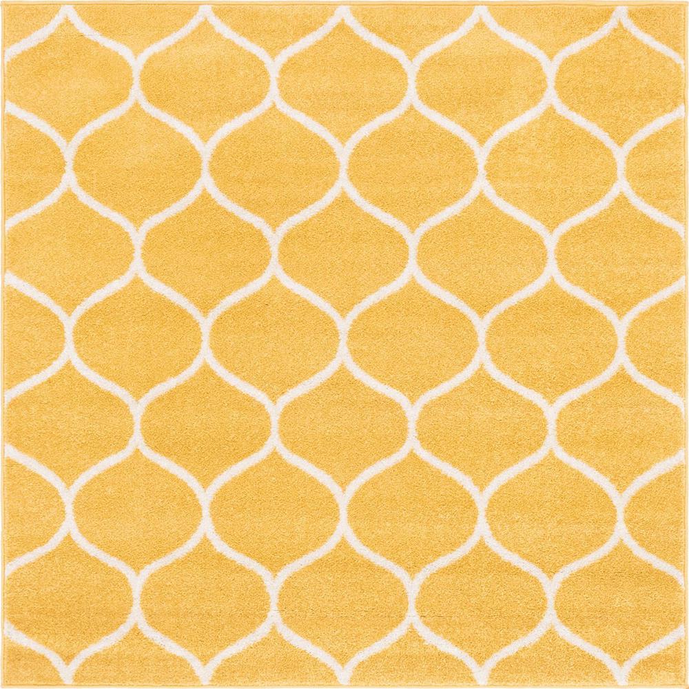 Unique Loom 5 Ft Square Rug in Yellow (3151672). Picture 1