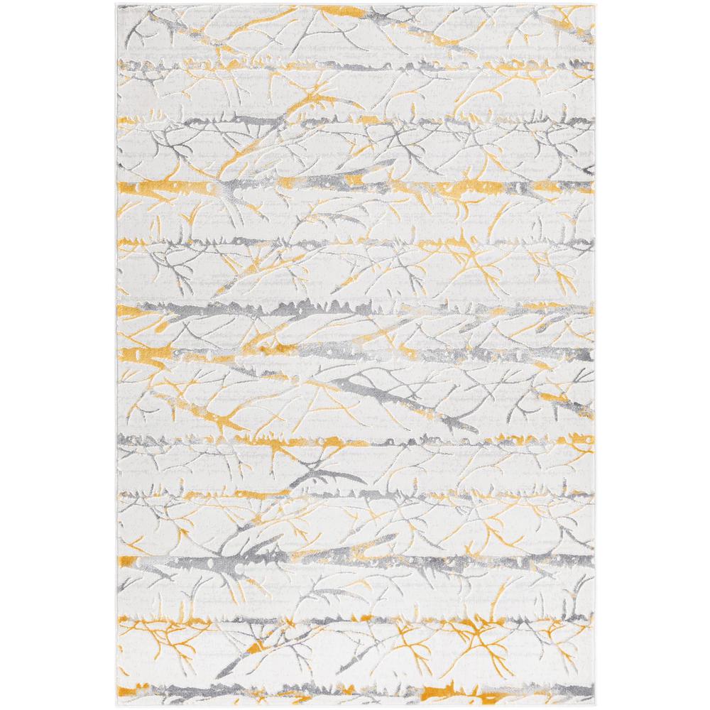 Finsbury Anne Area Rug 4' 0" x 6' 0", Rectangular Yellow and Gray. Picture 1