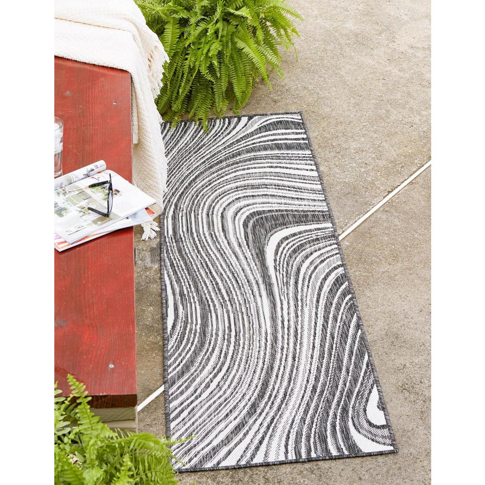 Outdoor Pool Rug, Charocal (2' 0 x 6' 0). Picture 1