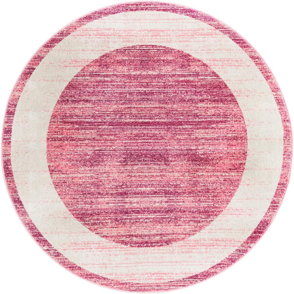 Uptown Yorkville Area Rug 5' 3" x 5' 3", Round Pink. The main picture.