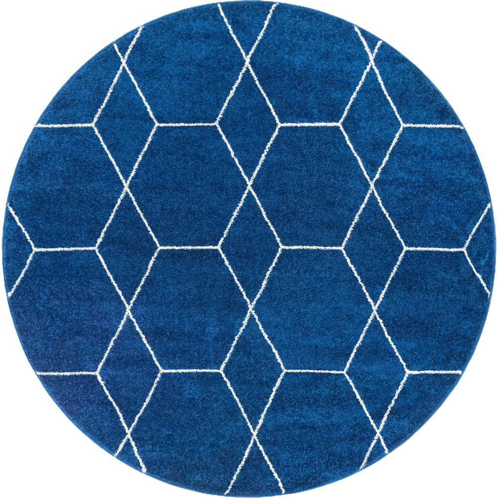 Unique Loom 6 Ft Round Rug in Navy Blue (3151585). Picture 1