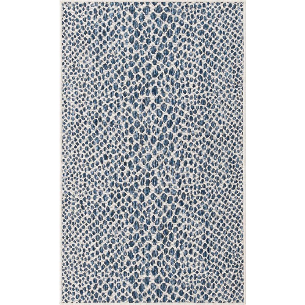 Jill Zarin Outdoor Collection, Area Rug, Blue, 3' 3" x 5' 3", Rectangular. Picture 1