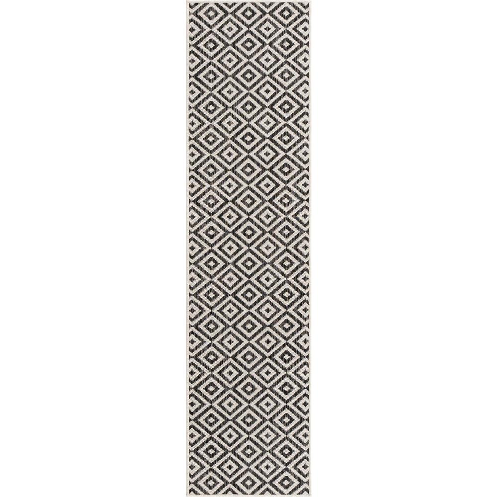 Jill Zarin Outdoor Costa Rica Area Rug 2' 0" x 8' 0", Runner Charcoal Gray. Picture 1