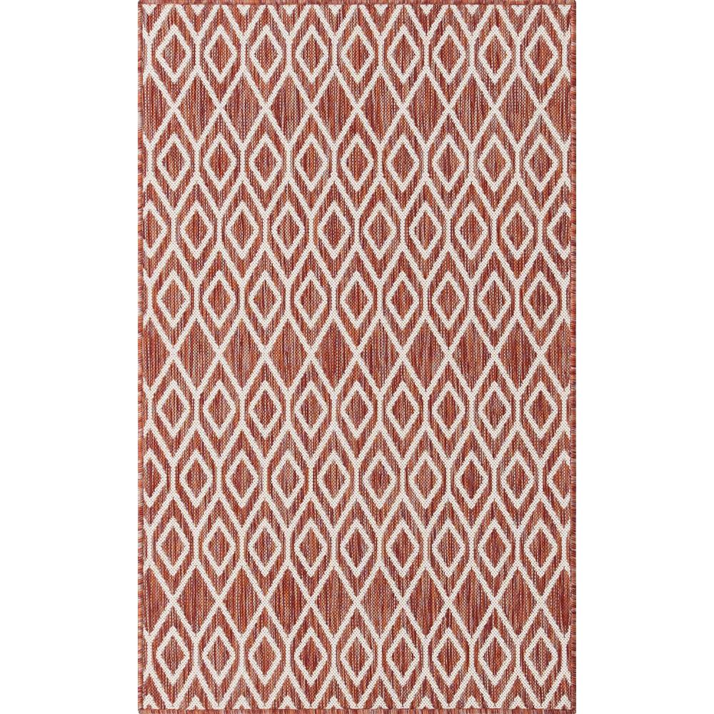 Jill Zarin Outdoor Turks and Caicos Area Rug 3' 3" x 5' 3", Rectangular Rust Red. The main picture.