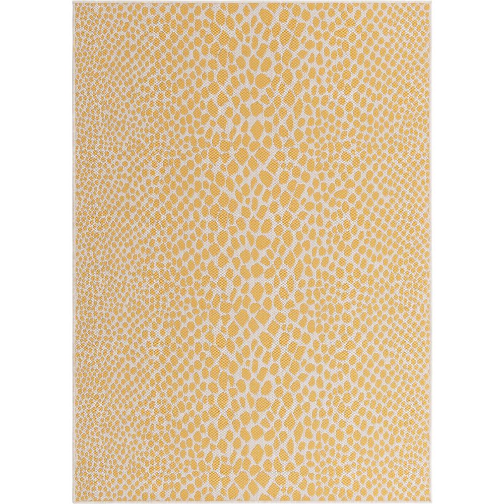 Jill Zarin Outdoor Cape Town Area Rug 1' 4" x 1' 4", Square Yellow Ivory. Picture 1