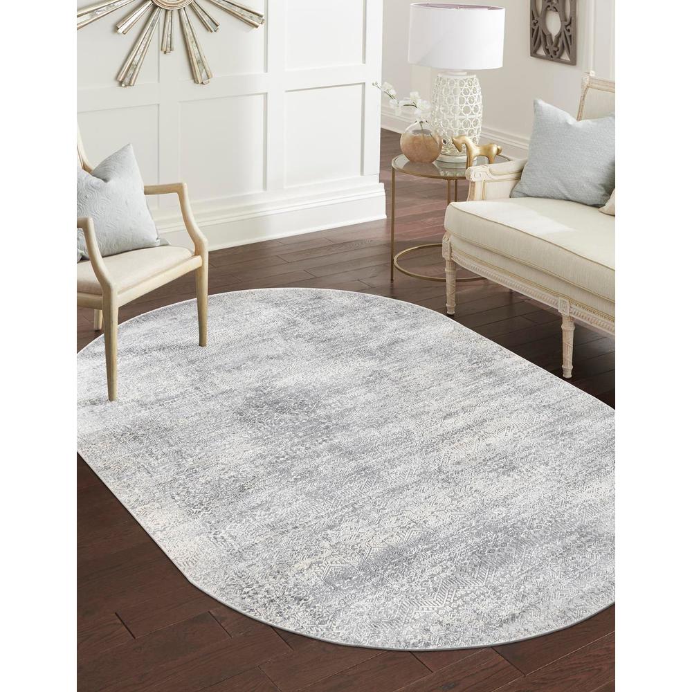 Finsbury Sarah Area Rug 5' 3" x 8' 0", Oval Gray. Picture 2