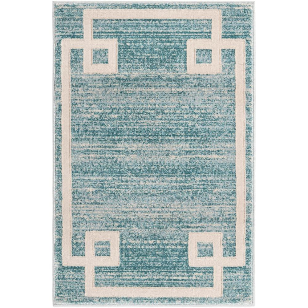 Uptown Lenox Hill Area Rug 2' 0" x 3' 1", Rectangular Turquoise. Picture 1