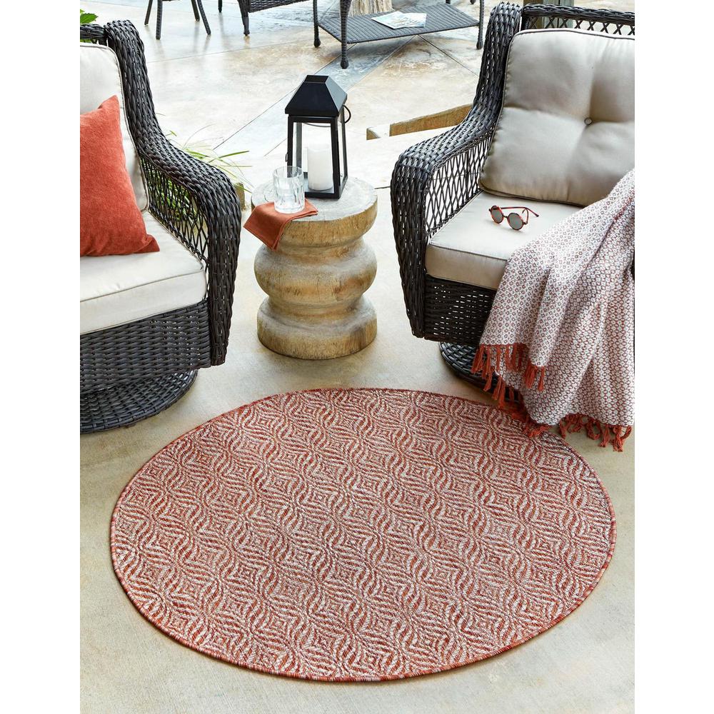 Outdoor Deco Trellis Rug, Charcoal/Ivory (4' 0 x 4' 0). Picture 1