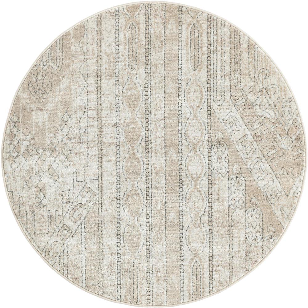 Portland Orford Area Rug 4' 1" x 4' 1", Round Ivory. Picture 1
