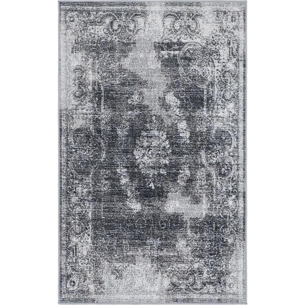 Unique Loom Rectangular 3x5 Rug in Charcoal (3149280). Picture 1