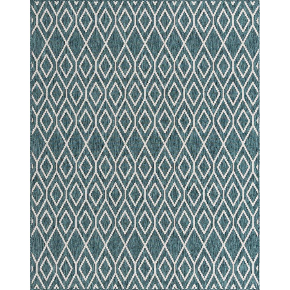 Jill Zarin Outdoor Turks and Caicos Area Rug 7' 10" x 10' 0", Rectangular Teal. Picture 1