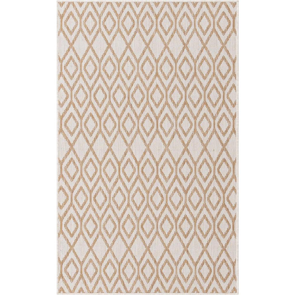 Jill Zarin Outdoor Turks and Caicos Area Rug 3' 3" x 5' 3", Rectangular Beige. Picture 1