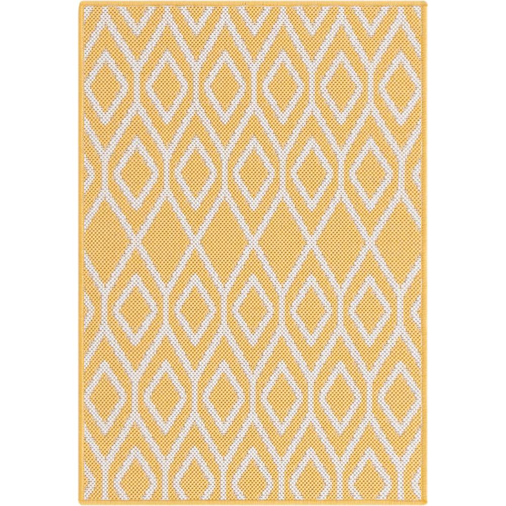 Jill Zarin Outdoor Turks and Caicos Area Rug 2' 2" x 3' 0", Rectangular Yellow Ivory. Picture 1