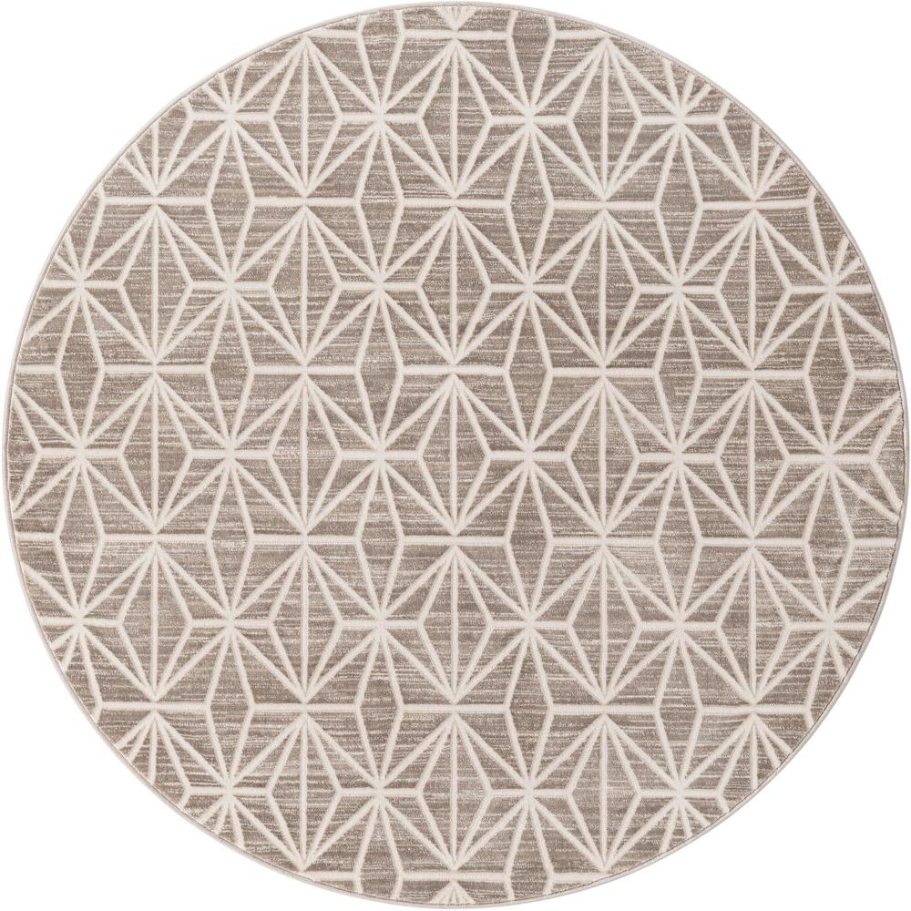 Uptown Fifth Avenue Area Rug 5' 3" x 5' 3", Round Brown. Picture 1