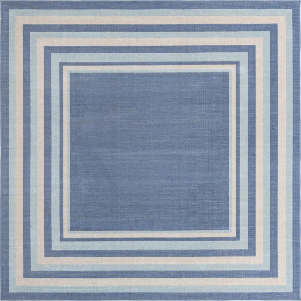 Unique Loom 6 Ft Square Rug in Blue (3157342). Picture 1
