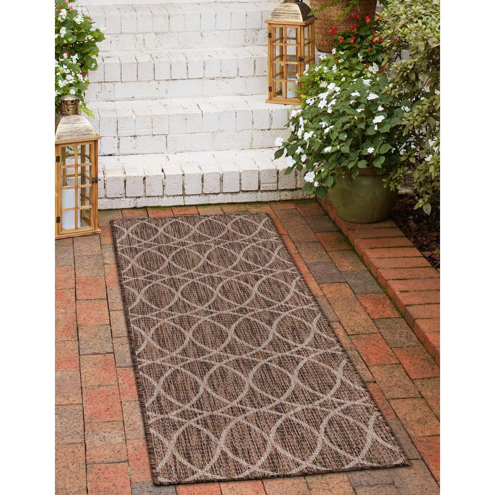Outdoor Trellis Collection, Area Rug, Brown, 2' 0" x 6' 0", Runner. Picture 3
