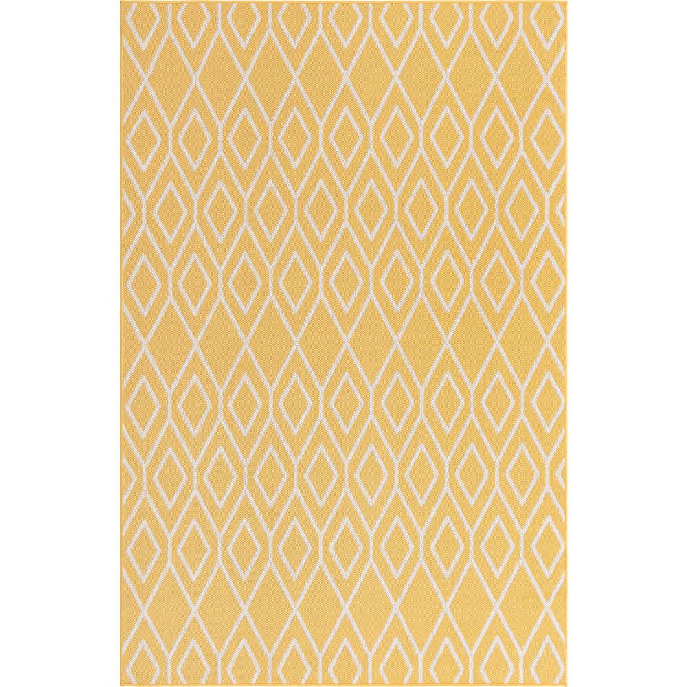 Jill Zarin Outdoor Turks and Caicos Area Rug 6' 0" x 9' 0", Rectangular Yellow Ivory. Picture 1