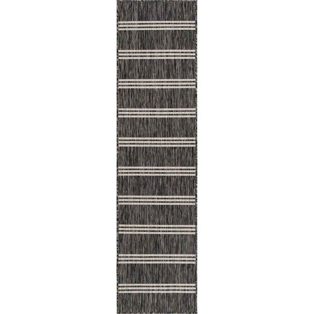Jill Zarin Outdoor Anguilla Area Rug 2' 0" x 8' 0", Runner Charcoal. Picture 1