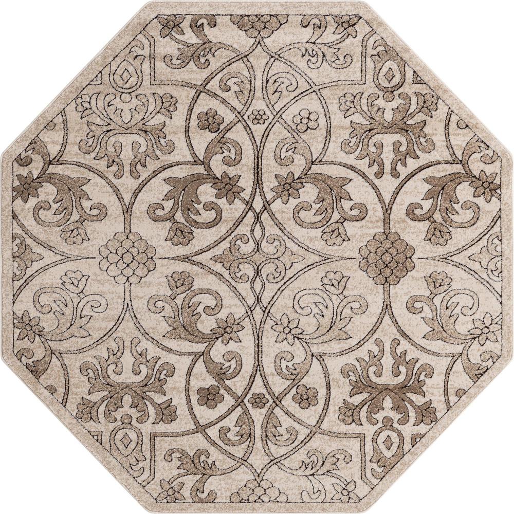 Unique Loom 5 Ft Octagon Rug in Tan (3158919). Picture 1