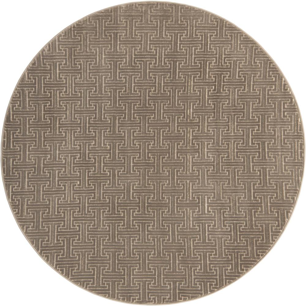 Uptown Park Avenue Area Rug 5' 3" x 5' 3", Round Gray. Picture 1